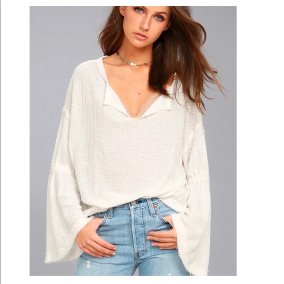 Free People Dahlia Thermal Bell Sleeve Sweater - Picture 3 of 11